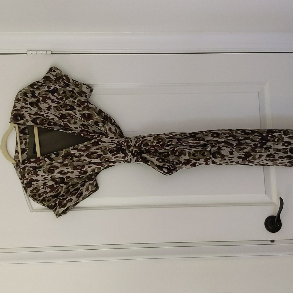 J. Crew Wrap Dress in Camo Cheetah Print Size M